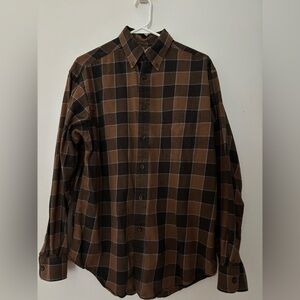 Roundtree & Yorke Brown and Black Checkered Shirt